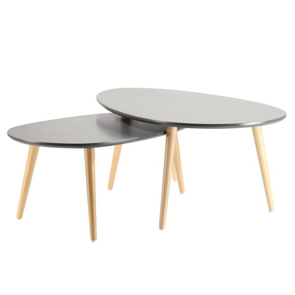  bd 6696 et  set tables gigogne laque gris