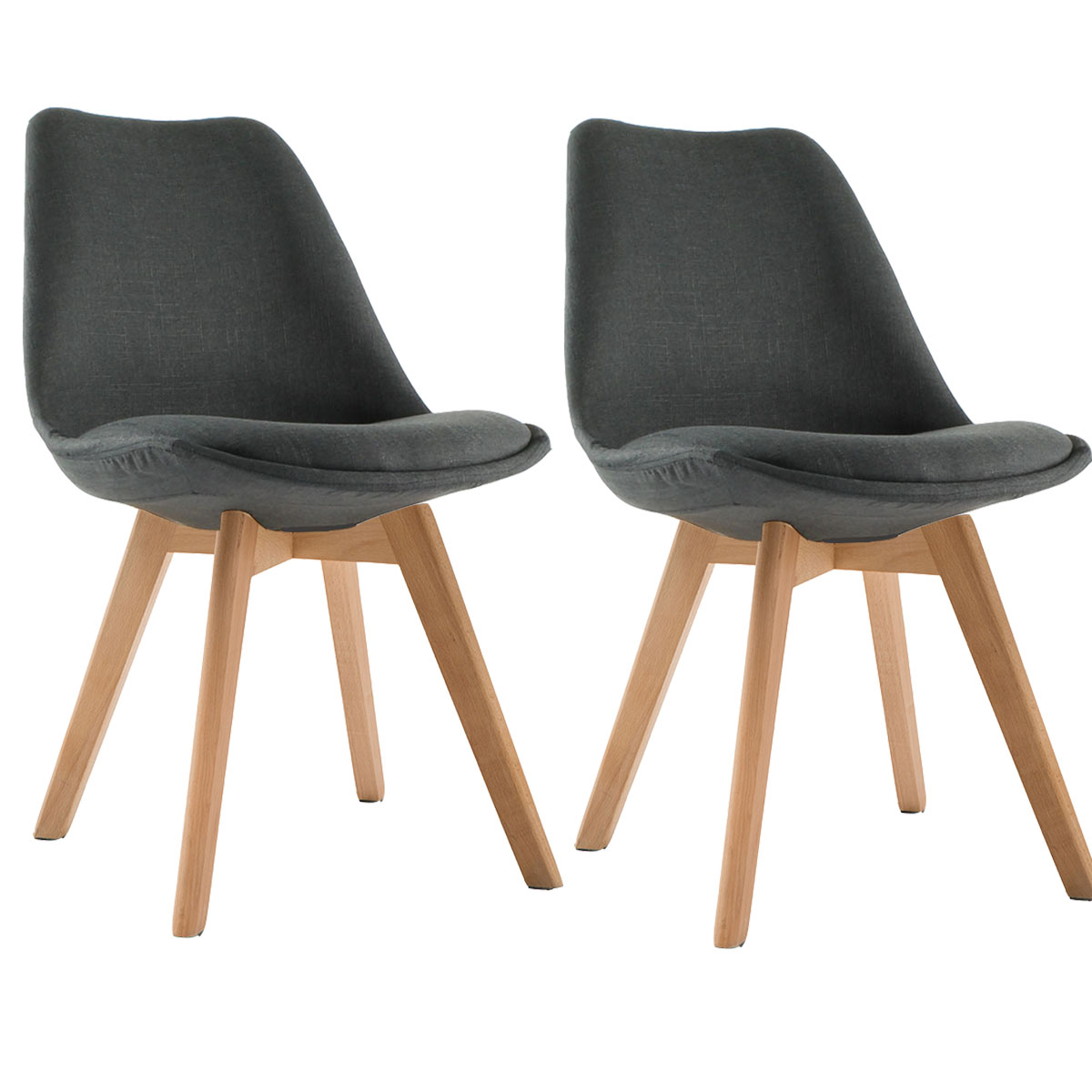 Chaises Scandinaves rembourrées bd5994  et  tissu-pieds hetre