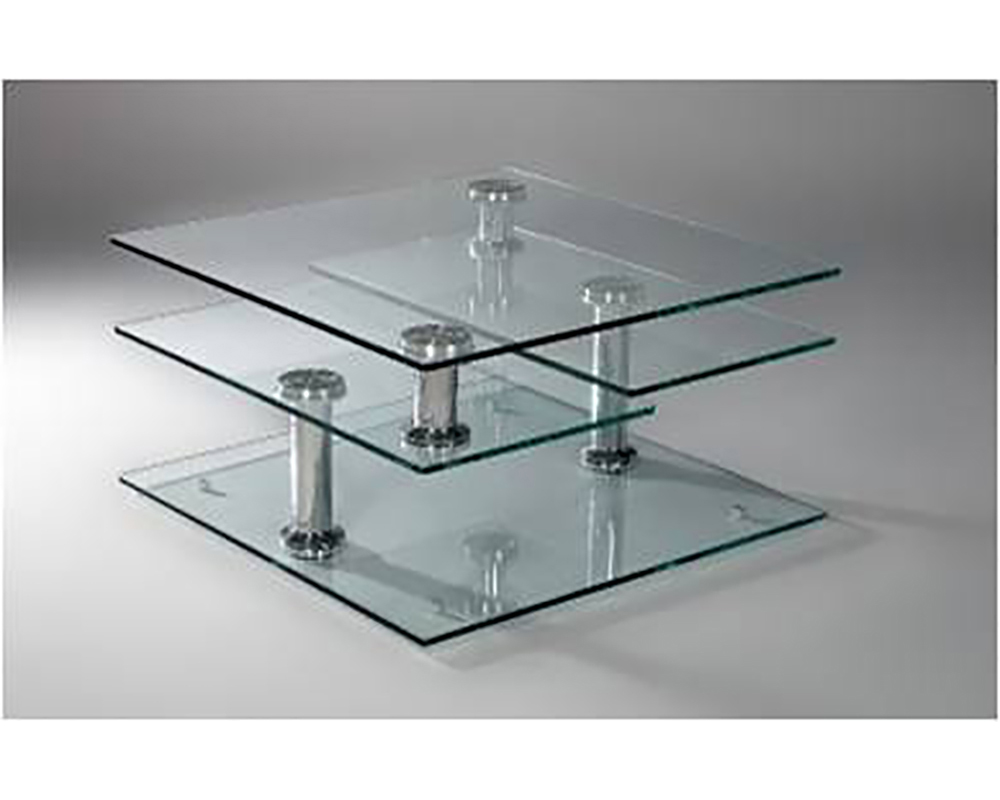 Usine21-Plateform3Table basse Design 3bd-3095 65x65 verre transp