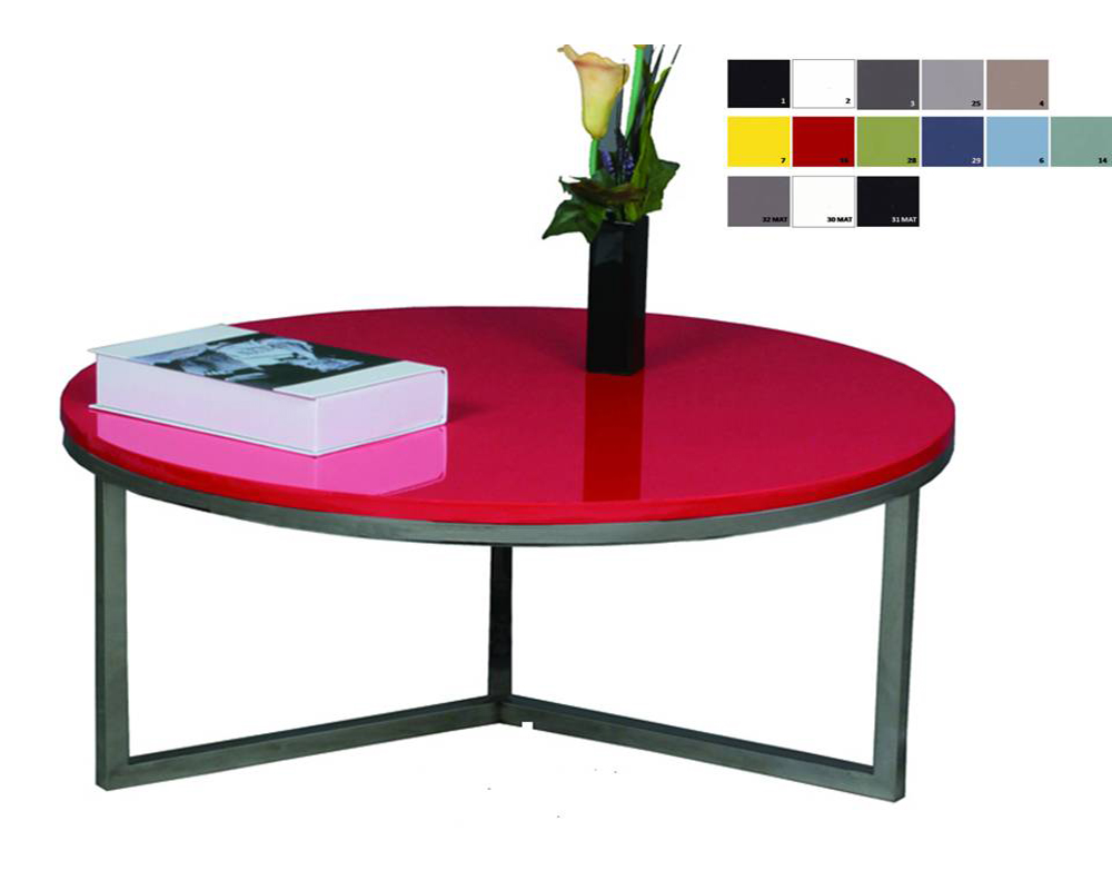 Usine22-Plateform3Table basse Design 3bd-2422  et  diamètre 80 cm - laque