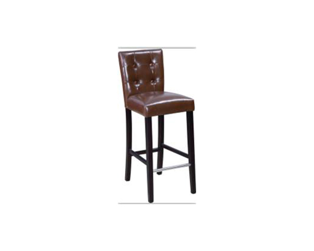 Tabourets de bar bois classiques rembourrés 2bd-734 pu chocolat hevea et noir