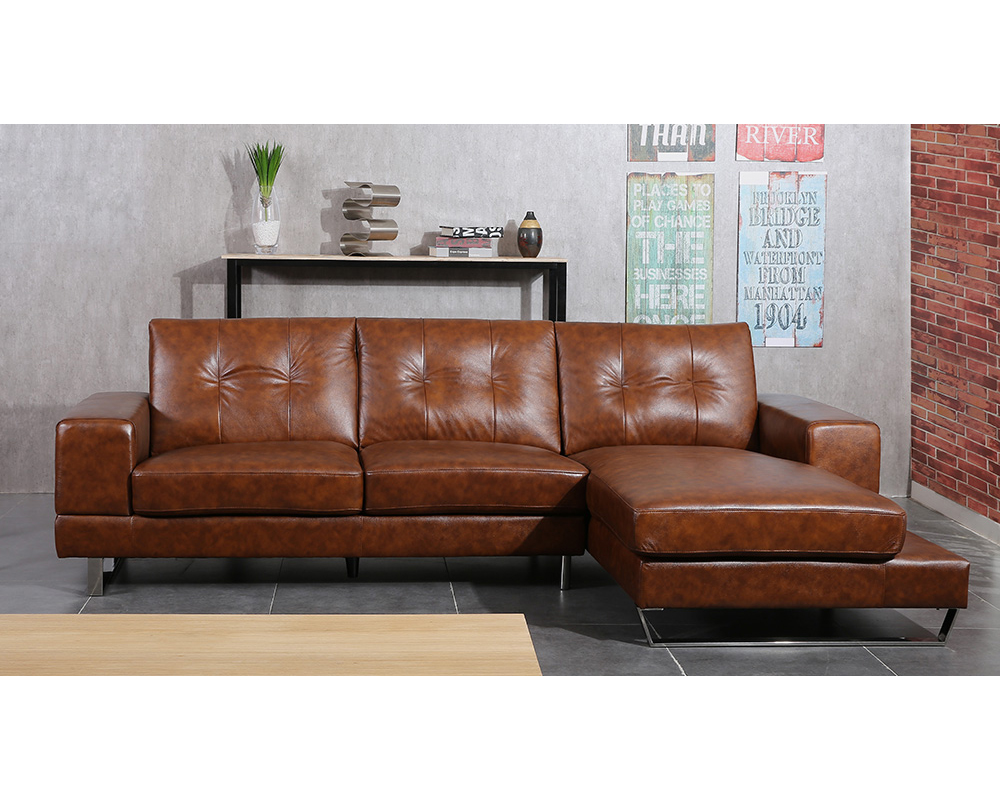  1bd-732  et  angle cuir vintage marron