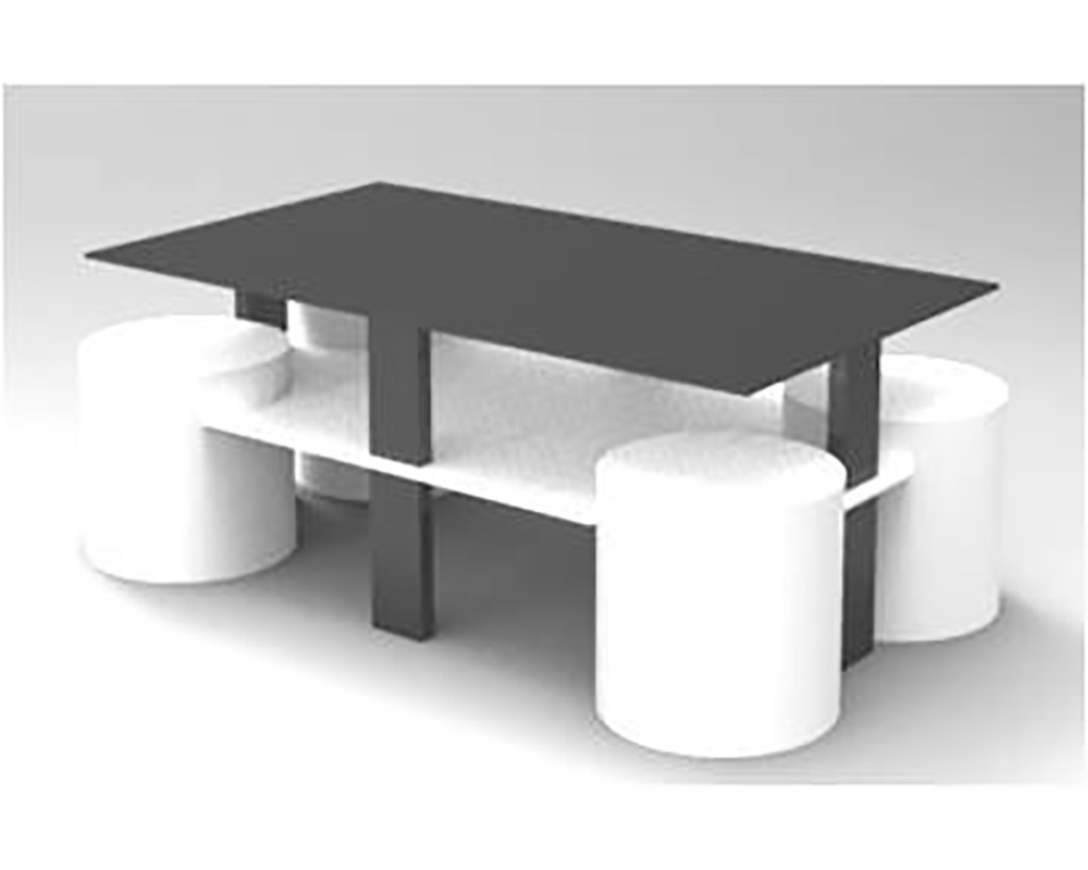 Set table basse+poufs 3bd-2509