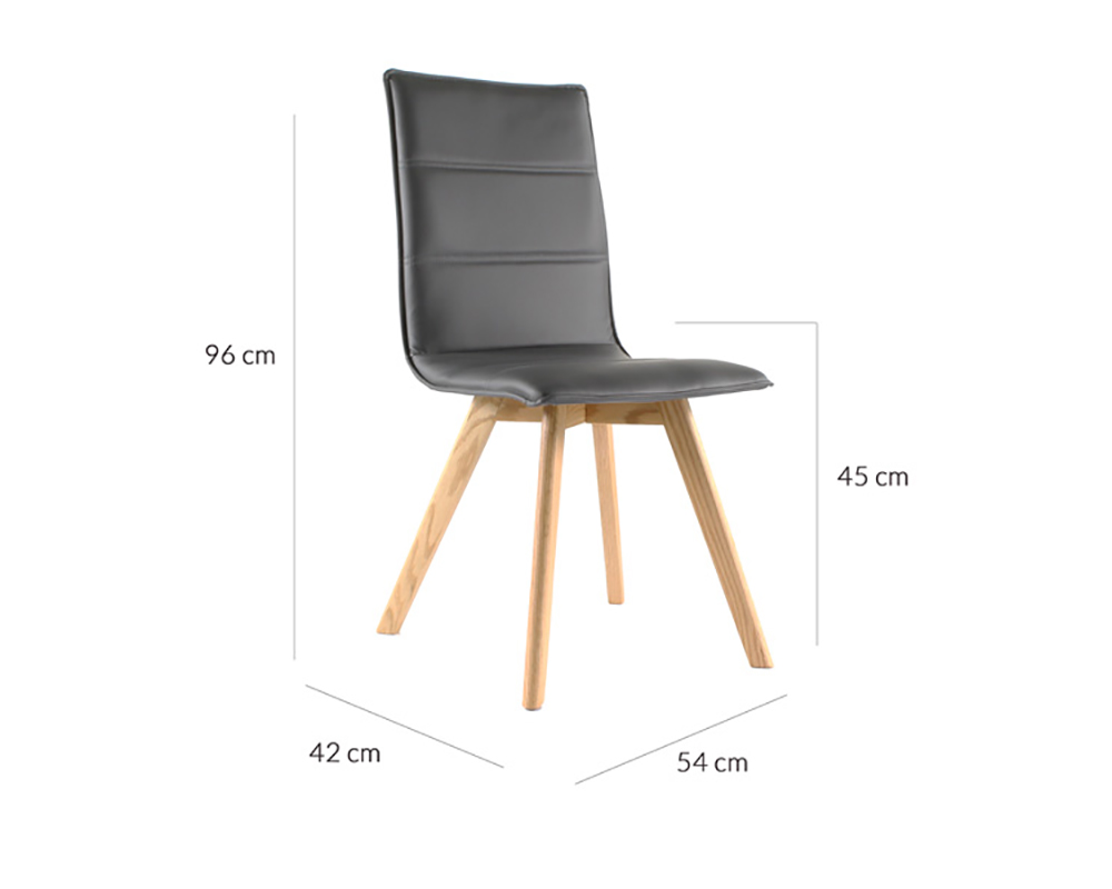 Usine17-Plateform2 Chaises Scandinaves rembourrées bd3362  et  pu-pieds chene