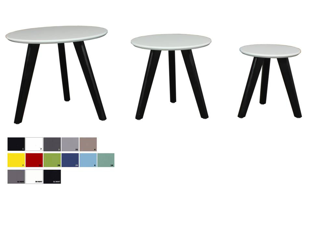 Usine22-Plateform3Table basse Scandinaves 3bd-6677  et  set 3 tables gigogne  diam 50+40+30 cm laque-noir