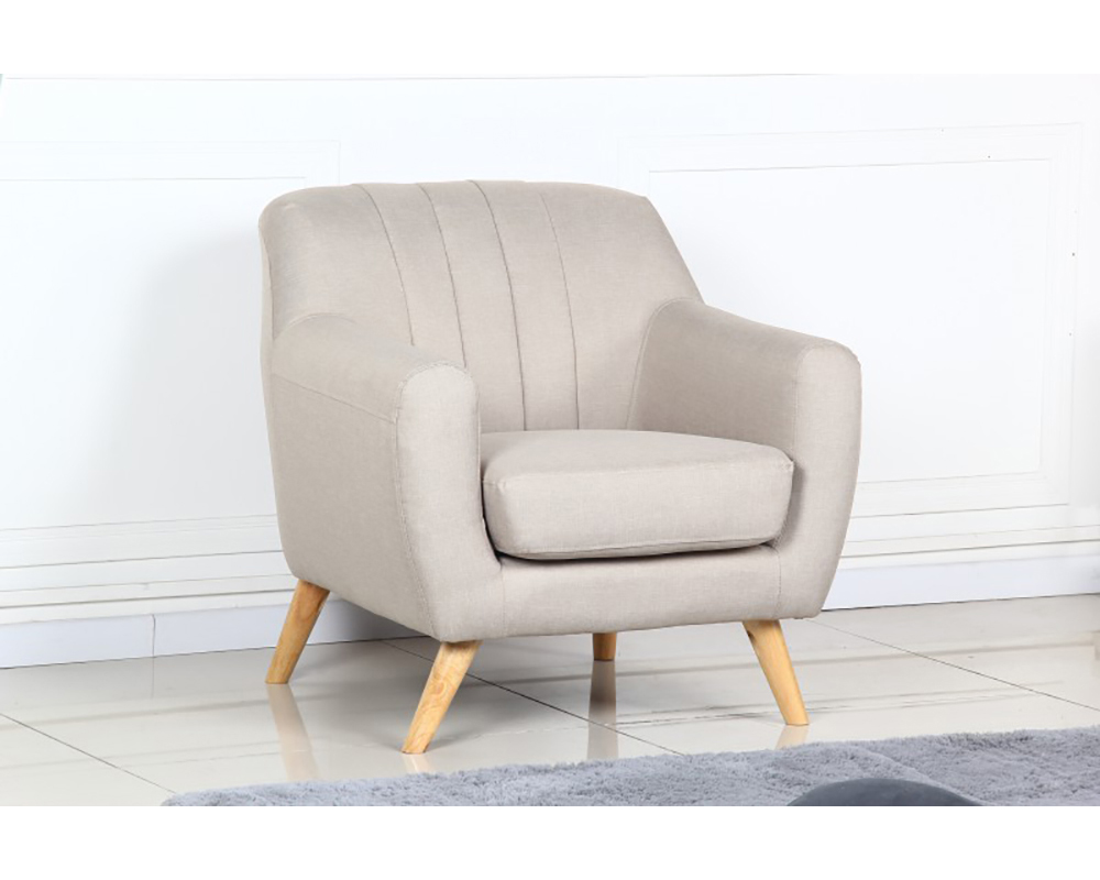 Fauteuil scandinave 1bd-5369 et faut et tissu