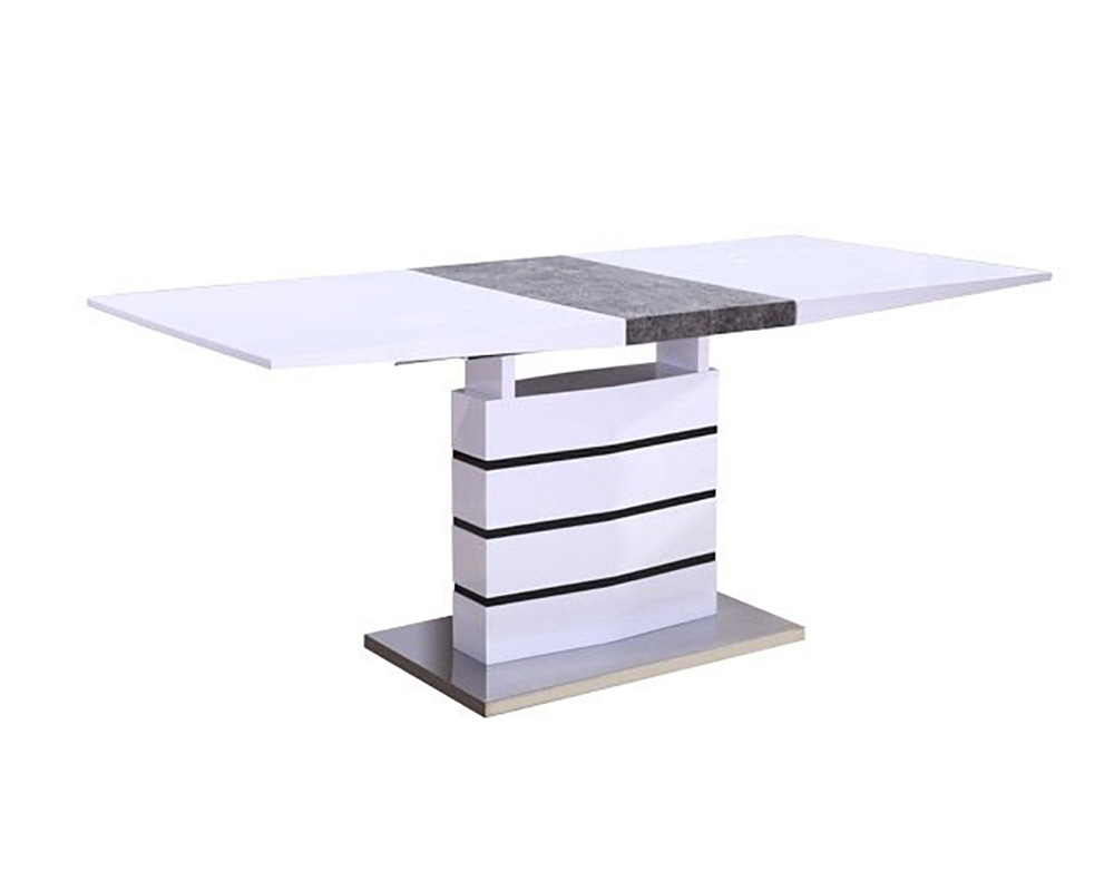 Usine21-Plateform3Tables design bd 6508  et  80x140 et 180 laque blanc-beton