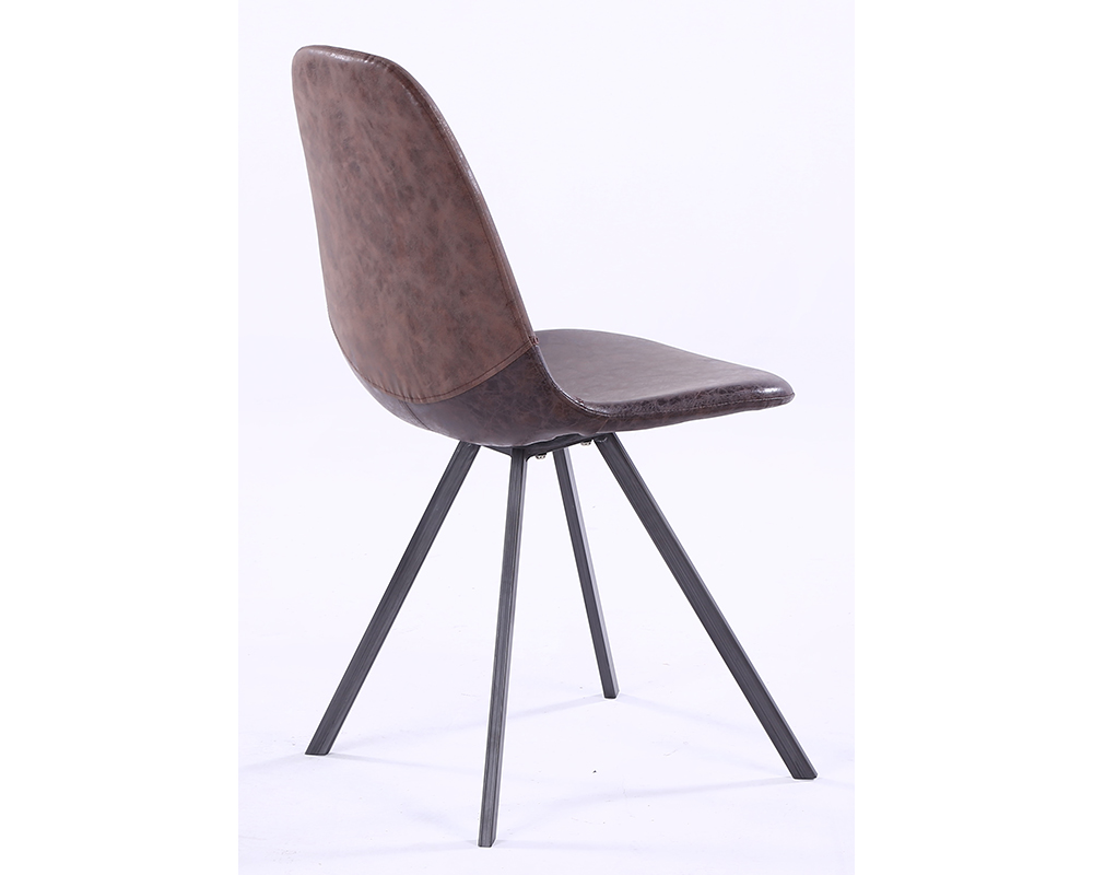 Usine18-Plateform3Chaises Scandinaves rembourrées bd6008  et  pu vintage pieds metal noirs brosses