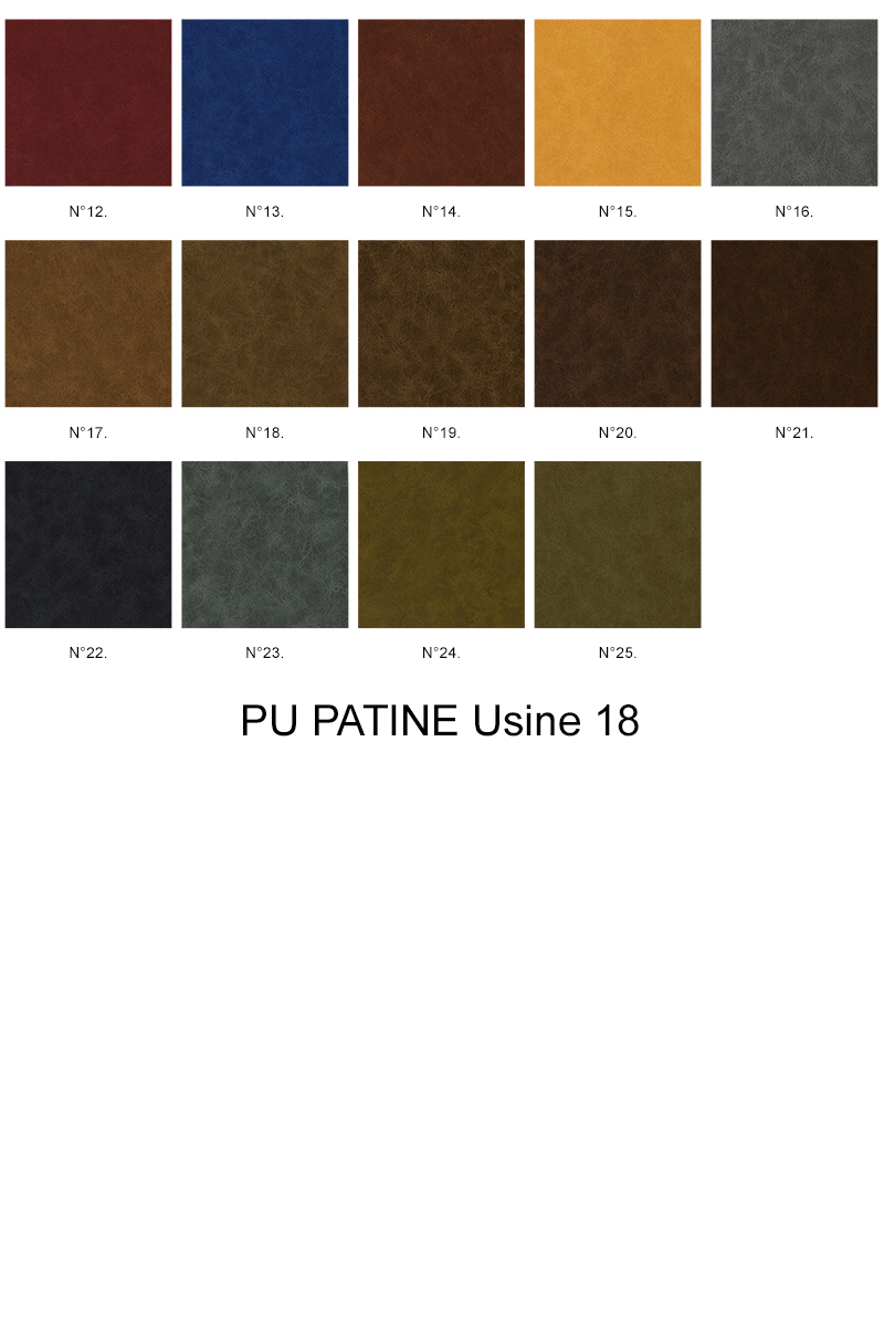 Swatchs revêtements usine 18  et  pu patine