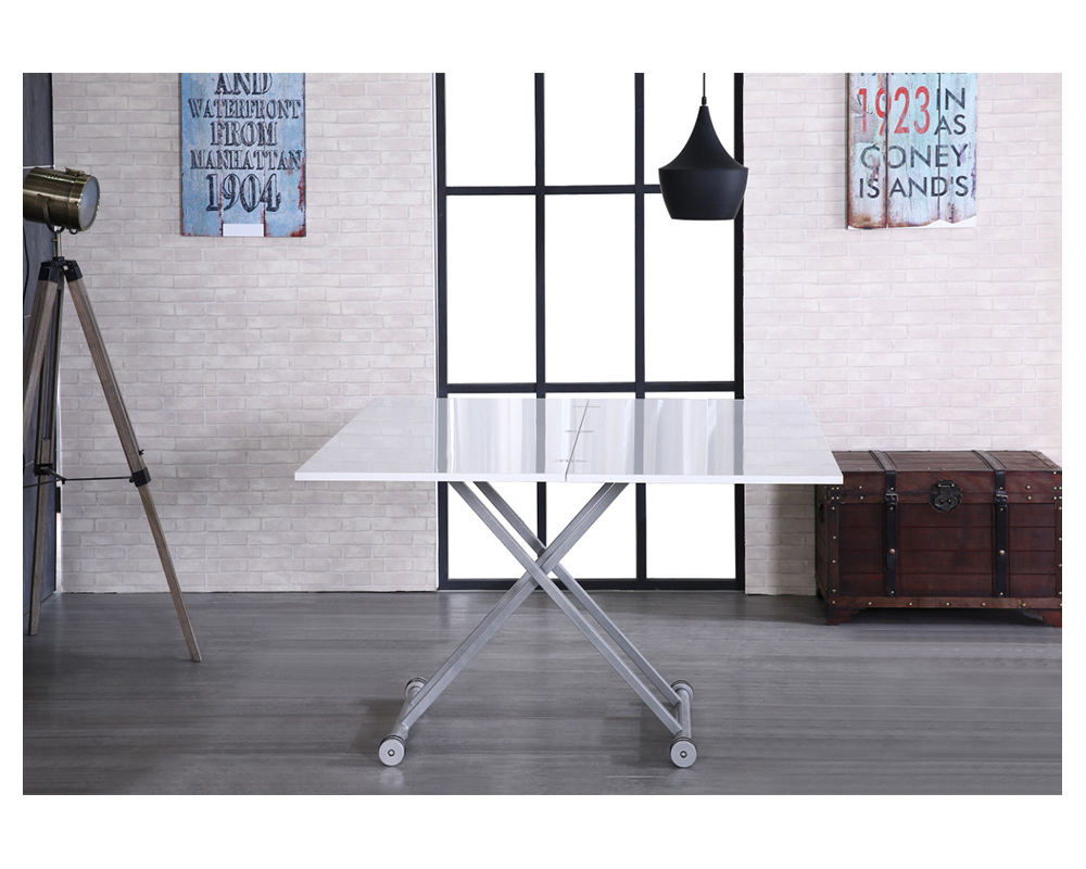 Usine13-Plateform3Table basse Design bd 555  et  laquee blanc-gris  60 et 120 x 60 cm