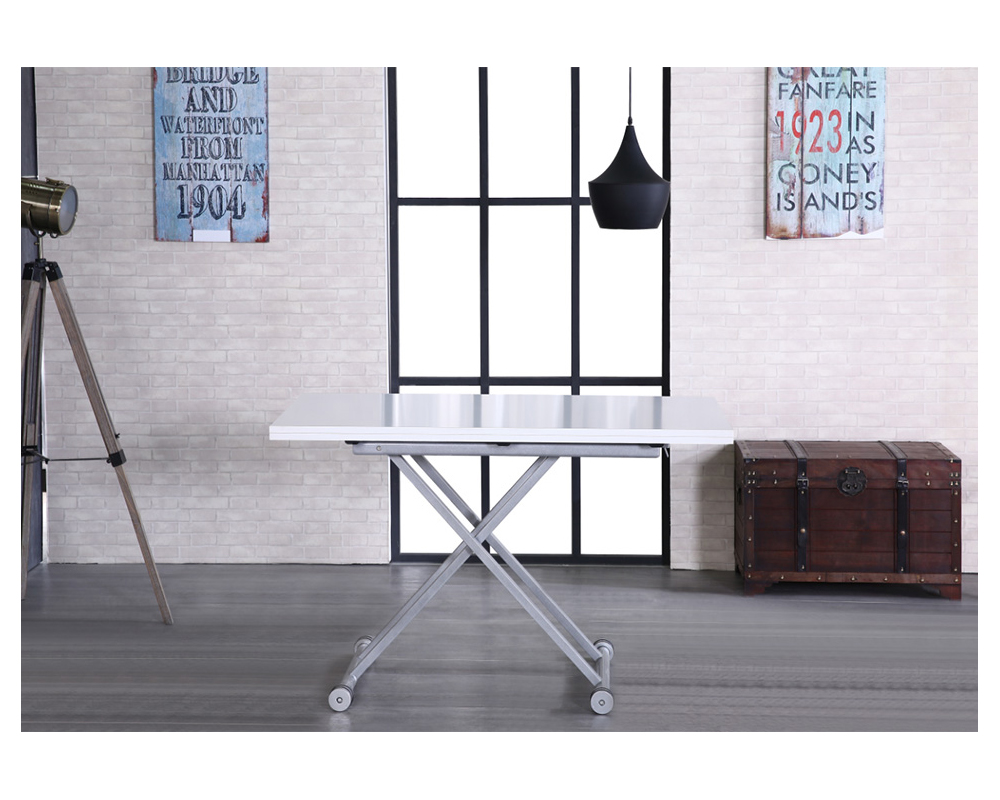 Usine13-Plateform3Table basse Design bd 555  et  laquee blanc-gris  60 et 120 x 60 cm