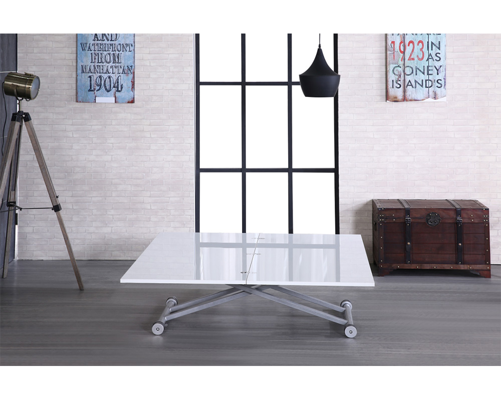 Usine13-Plateform3Table basse Design bd 555  et  laquee blanc-gris  60 et 120 x 60 cm