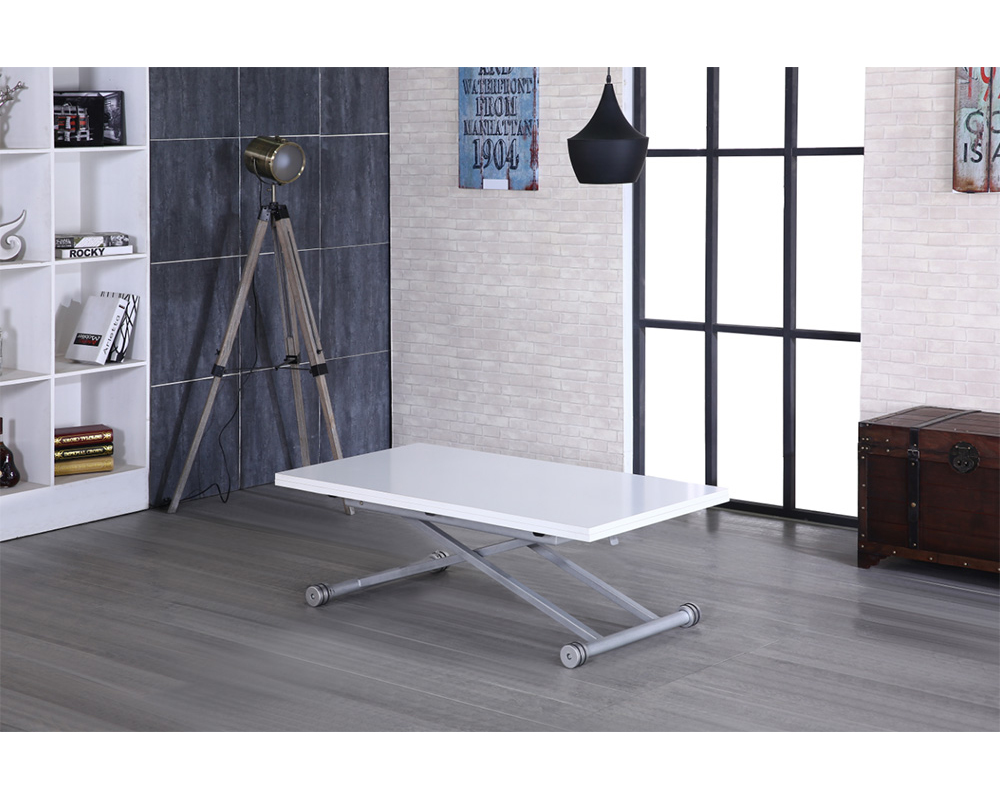 Usine13-Plateform3Table basse Design bd 555  et  laquee blanc-gris  60 et 120 x 60 cm